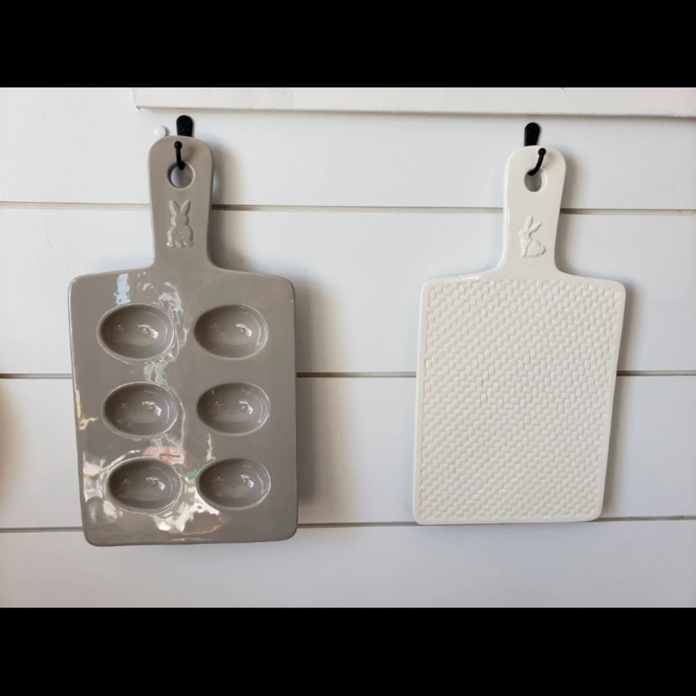 Set of 2 Easter Bunny Ceramic Boards